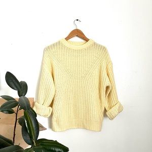 Pastel Yellow Wide Knit Sweater